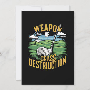 Golf Weapon of Grass Destruction Art Holiday Card