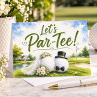 Golf Wedding Bride & Groom Watercolor Design