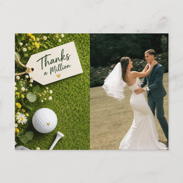 Golf Wedding create your own photo Postcard (Front)