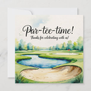 Golf wedding for celebrating with us thank you card
