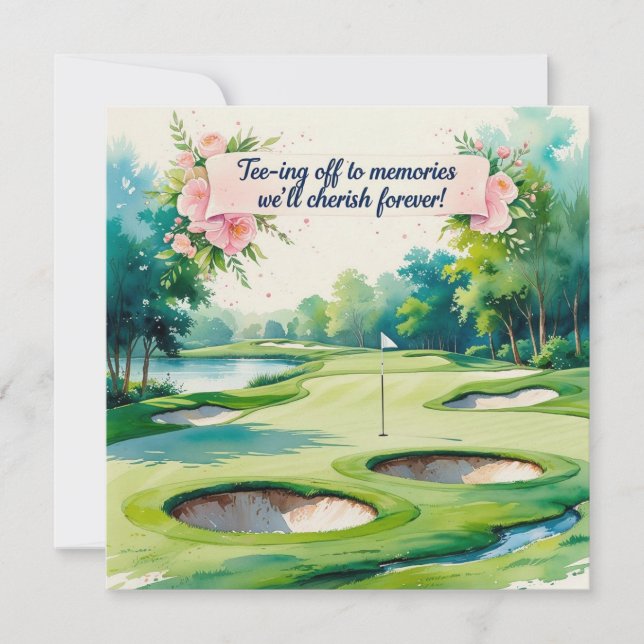 Golf wedding for celebrating with us thank you card (Front)