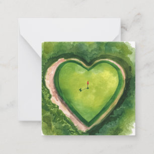 Golf wedding golf heart shape  card