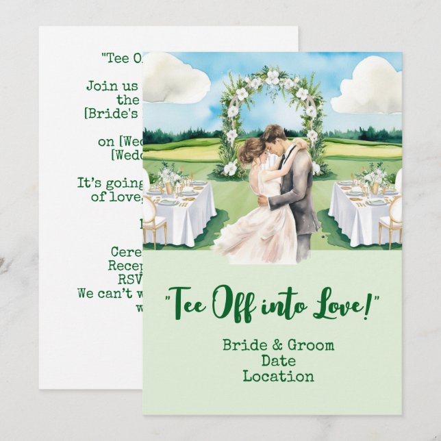 Golf Wedding on the golf course Invitation (Front/Back)