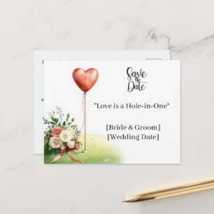 Golf Wedding Save the Date Elegant Golf Course  Postcard