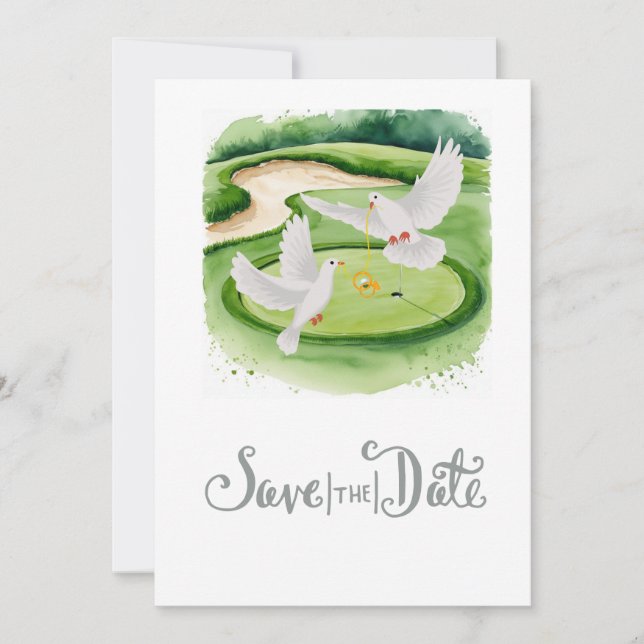 Golf Wedding Save the Date Golf themed  Invitation (Front)