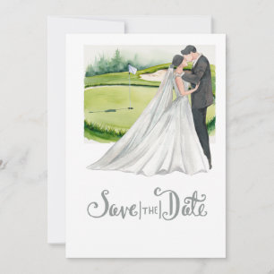 Golf Wedding Save the Date Golf themed Invitation