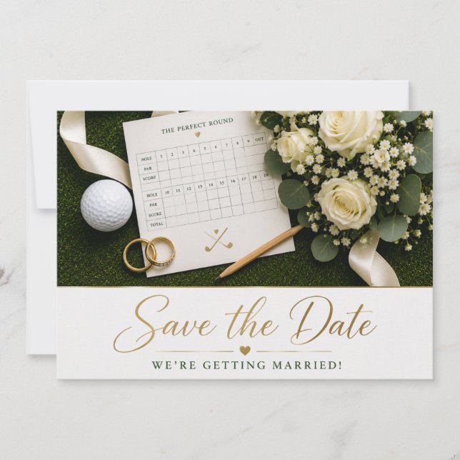 Golf Wedding Save the Date Invitation  (Front)
