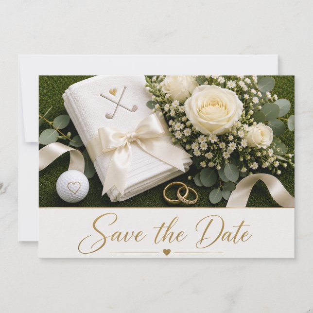 Golf Wedding Save the Date Invitation  (Front)