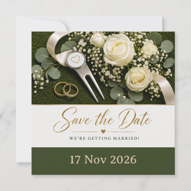 Golf Wedding Save the Date Invitation  (Front)