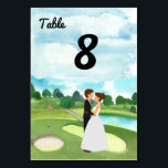 Golf Wedding table number  card Bride & Groom<br><div class="desc">Golf Wedding table number card Bride & Groom</div>