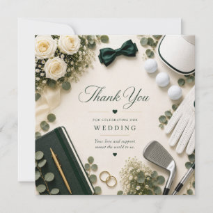 Golf Wedding Thank you  Card