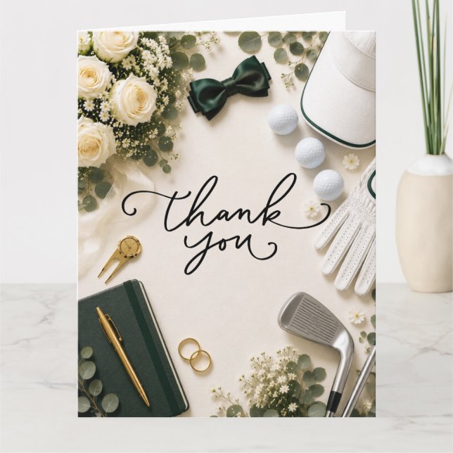 Golf Wedding Thank you  Card (Front)