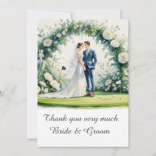 Golf Wedding Thank you card for Golfer watercolor