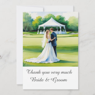 Golf Wedding Thank you card for Golfer watercolor