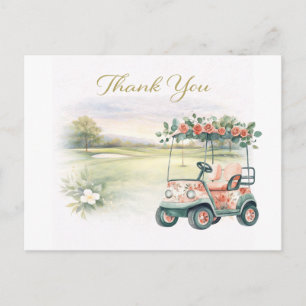 GOLF WEDDING thank you card with golf cart 