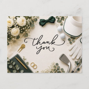 Golf Wedding Thank you  Postcard