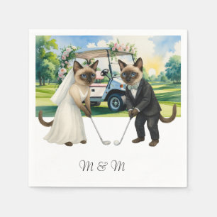 Golf Wedding themed for Cat Lovers Napkin