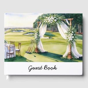 Golf Wedding themed for Golfer on putting green  Guest Book