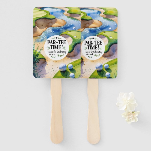  Golf Wedding themed  Hand Fan (Front and Back)