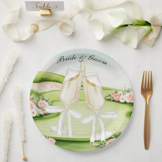 Golf Wedding themed on golf course Paper Plate (Wedding)