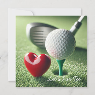 Golf WEDDING with golf ball on putting green Invitation