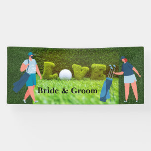 Golf Wedding with LOVE and golfers  Banner