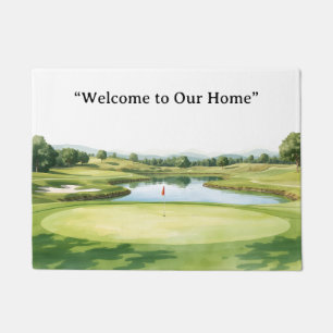 Golf Welcome to golfer home with golf course view Doormat
