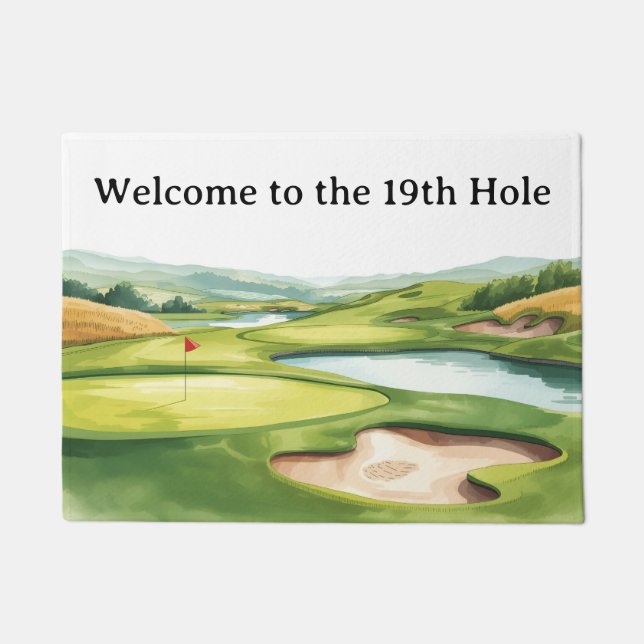 Golf Welcome to golfer home with golf course view Doormat (Front)