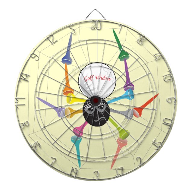 Golf Widow Black Widow Spider Tees Dartboard (Front)