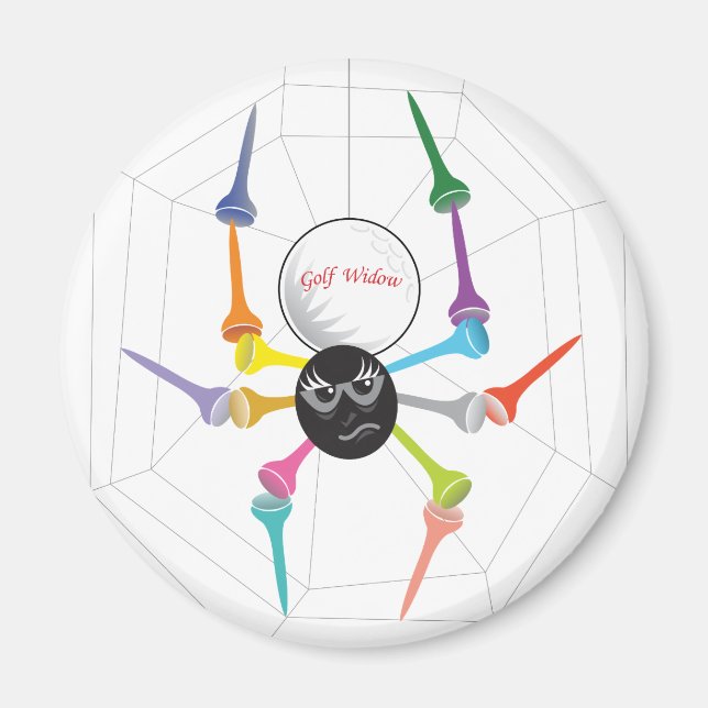 Golf Widow Black Widow Spider Tees Magnet (Front)