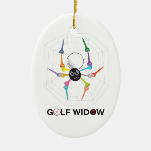 Golf Widow Black Widow Spider Tees_personalized Ceramic Ornament