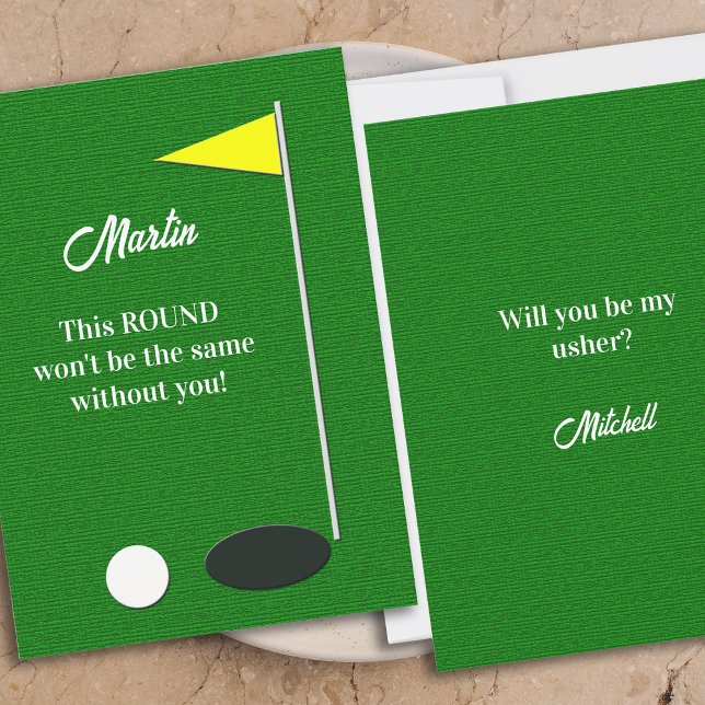 Golf Will You Be My Usher Proposal Cards (Creator Uploaded)