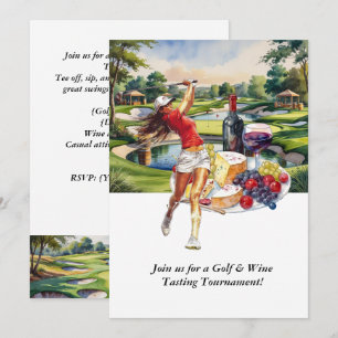 Golf & Wine Tasting Tournament Invitation