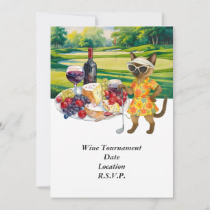 Golf wine tasting tournament with wine at course  invitation