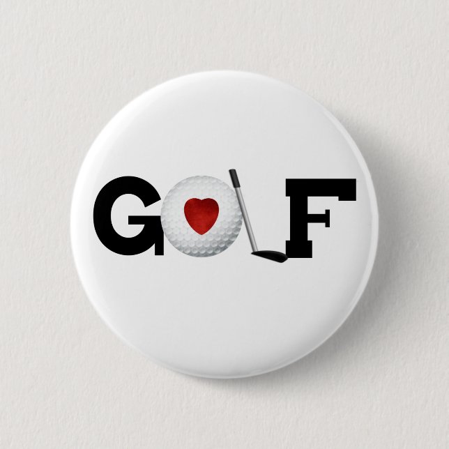 Golf with Golf Ball 2 Inch Round Button (Front)