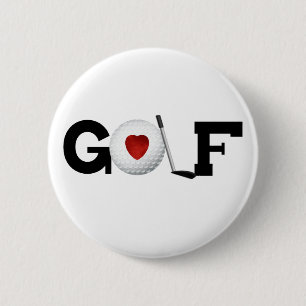 Golf with Golf Ball 2 Inch Round Button