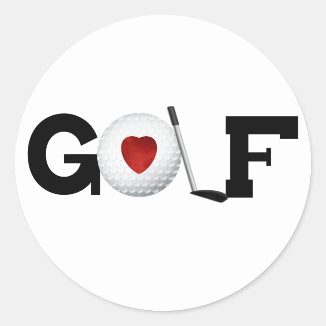 Golf with Golf Ball Classic Round Sticker (Front)
