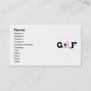 Golf With Golf Ball Tshirts and Gifts Business Card