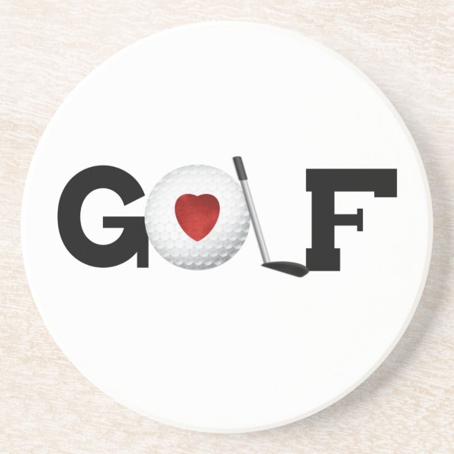 Golf With Golf Ball Tshirts and Gifts Coaster (Front)