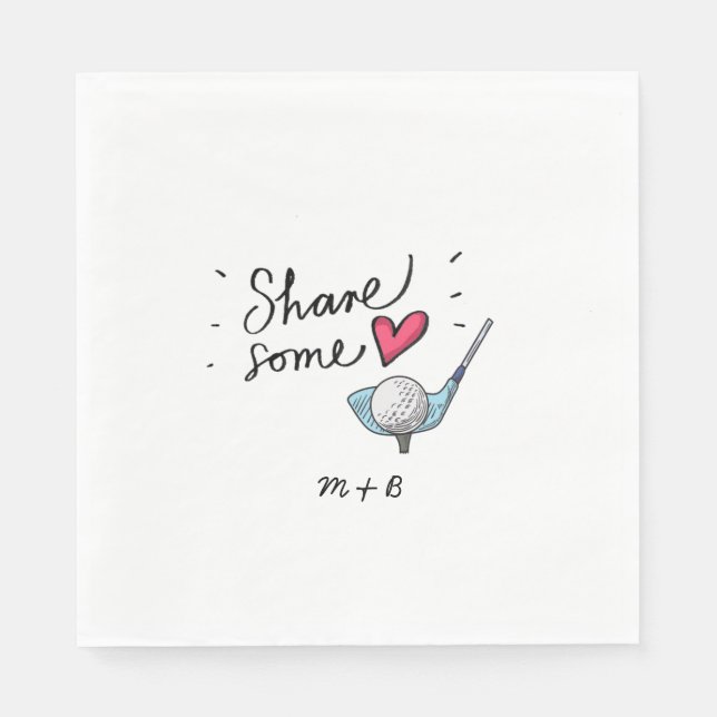 Golf with heart Share some Love        Napkin (Front)