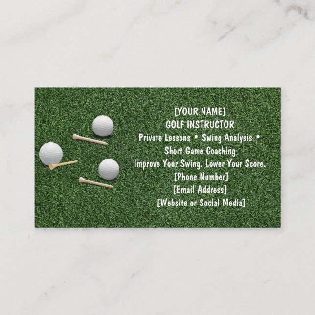 Golf with Name for golfer  Business Card (Front)