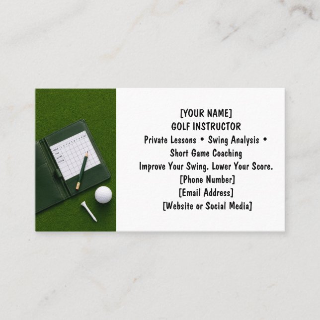 Golf with Name for golfer  Business Card (Front)