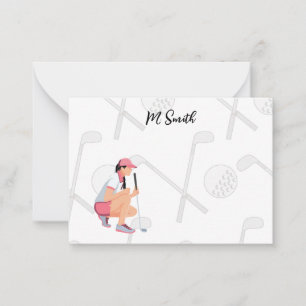 Golf with Name for golfer  Note Card