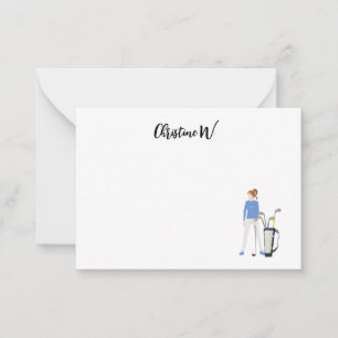 Golf with Name for woman golfer Card
