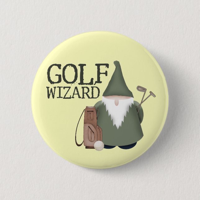 Golf  Wizard 2 Inch Round Button (Front)