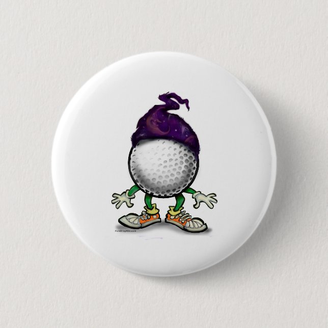 Golf Wizard 2 Inch Round Button (Front)