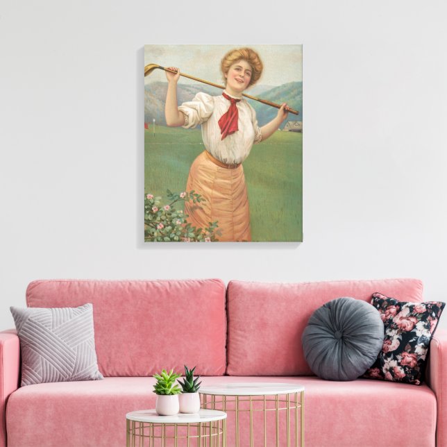 Golf woman  canvas print (Insitu(LivingRoom))
