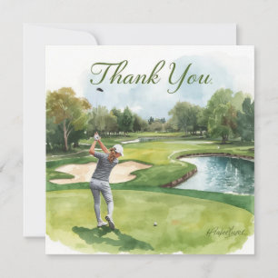 Golf Woman golfer is golfing in golf course  Card