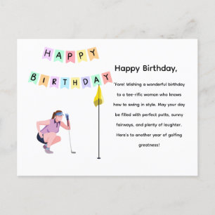 Golf Woman Golfer is Golfing Postcard