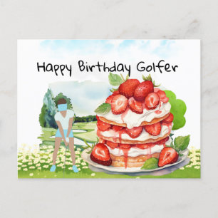 Golf woman is playing golf  Birthday golfer Card